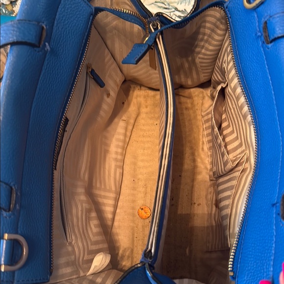 Kate Spade Cobalt Blue Leather Satchel with Curved Flap - Picture 10 of 13